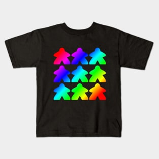 Rainbow Meeples Kids T-Shirt